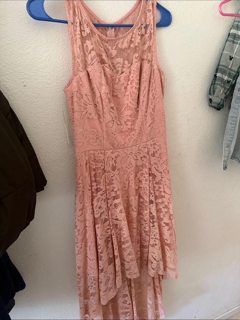 Speechless Dusty Pink High-Low Lace Dress